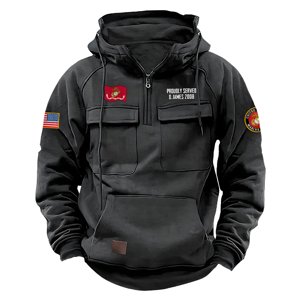 U.S. Marine Corps Veterans Brave Patriotism Custom U.S. Marine Corps Tactical Quarter Zip Hoodie Proud Veteran Edition Gray U.S. Marine Corps Veterans Brave Patriotism Custom U.S. Marine Corps Tactical Quarter Zip Hoodie Proud Veteran Edition Gray