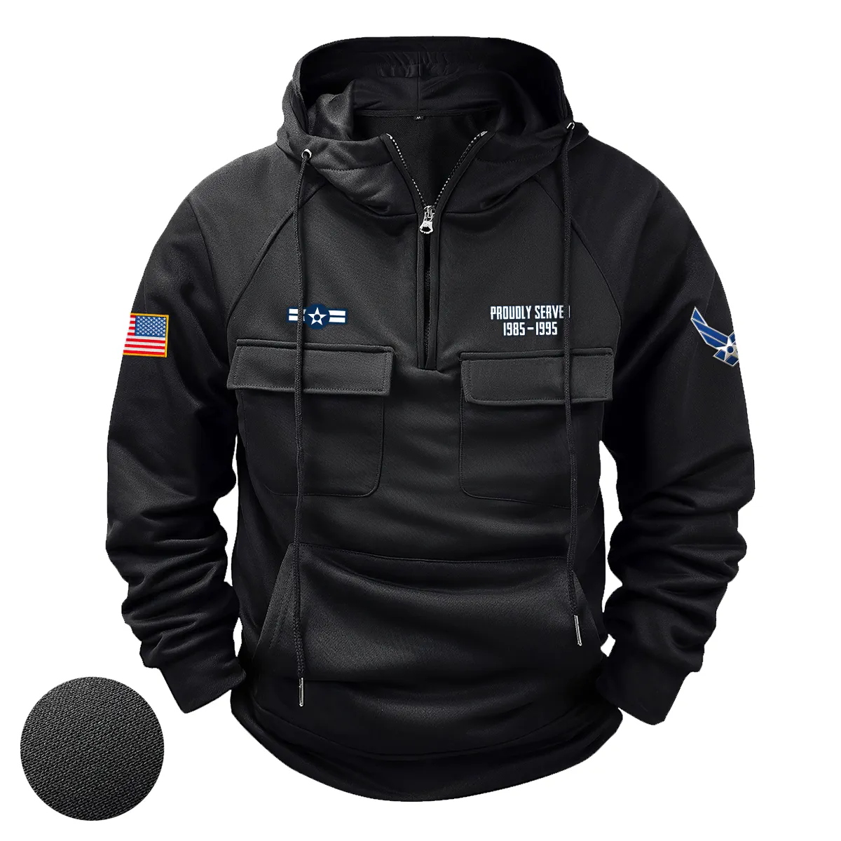 Custom Unwavering Honor U.S. Air Force E3 2NDC Tactical Quarter Zip Hoodie Honoring U.S. Air Force Veterans Black Custom Unwavering Honor U.S. Air Force E3 2NDC Tactical Quarter Zip Hoodie Honoring U.S. Air Force Veterans Black