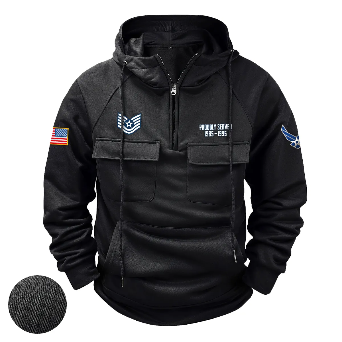 U.S. Air Force Veterans Noble Heritage Custom U.S. Air Force E6 TSGT Tactical Quarter Zip Hoodie Black U.S. Air Force Veterans Noble Heritage Custom U.S. Air Force E6 TSGT Tactical Quarter Zip Hoodie Black