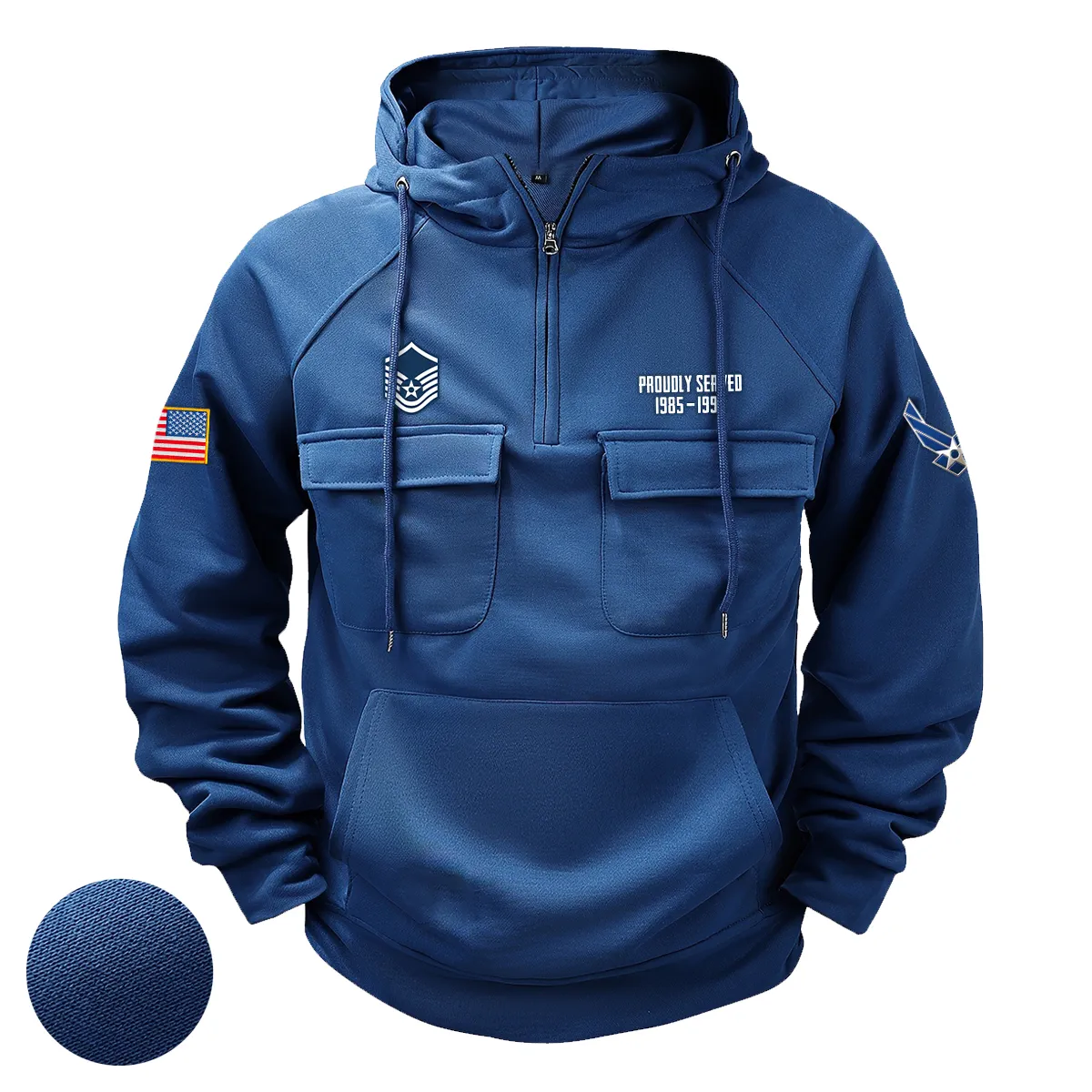 U.S. Air Force Veterans Heroic Honor Custom U.S. Air Force E7A MSGT Tactical Quarter Zip Hoodie Dark Blue U.S. Air Force Veterans Heroic Honor Custom U.S. Air Force E7A MSGT Tactical Quarter Zip Hoodie Dark Blue