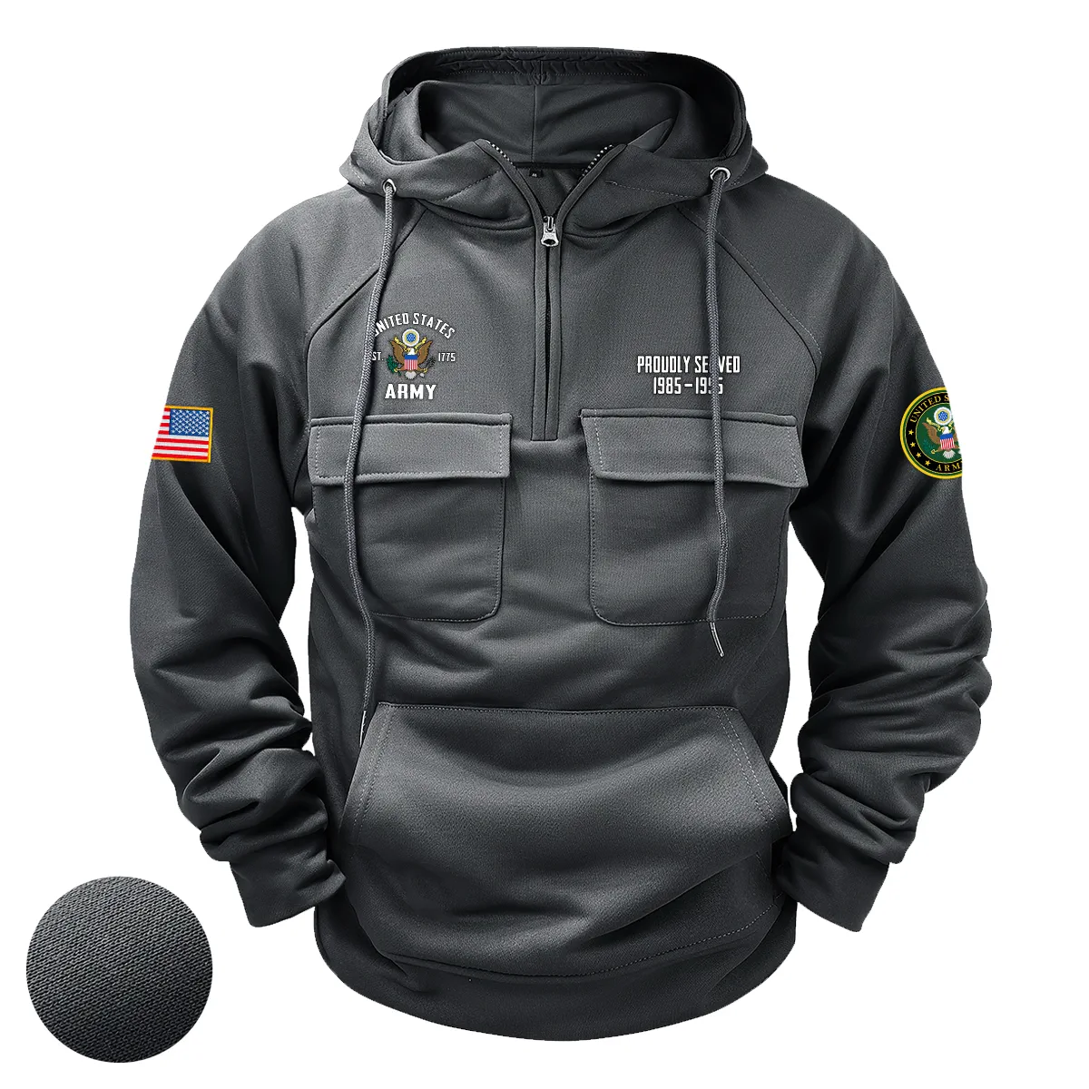 Proud U.S. Army Veterans Personalized U.S. Army Tactical Quarter Zip Hoodie Faithful Devotion Edition Gray Proud U.S. Army Veterans Personalized U.S. Army Tactical Quarter Zip Hoodie Faithful Devotion Edition Gray
