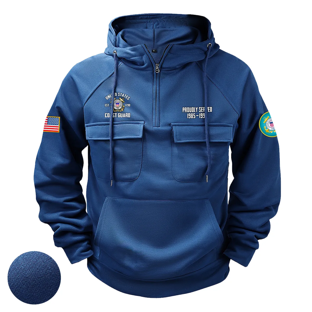 Proud U.S. Coast Guard Veterans Personalized U.S. Coast Guard Tactical Quarter Zip Hoodie Dedicated Service Edition Dark Blue Proud U.S. Coast Guard Veterans Personalized U.S. Coast Guard Tactical Quarter Zip Hoodie Dedicated Service Edition Dark Blue