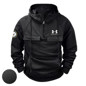 Under Armour x U.S. Military Branch Tactical Quarter Zip Hoodie Custom Mighty Service Salute to Military Veterans Black
