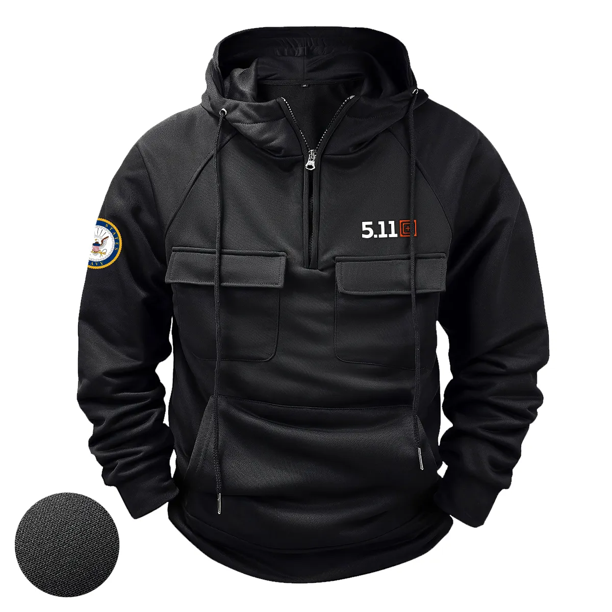 5.11 Tactical x U.S. Military Branch Tactical Quarter Zip Hoodie Personalized Mighty Freedom Tribute for Military Veterans Black 5.11 Tactical x U.S. Military Branch Tactical Quarter Zip Hoodie Personalized Mighty Freedom Tribute for Military Veterans Black