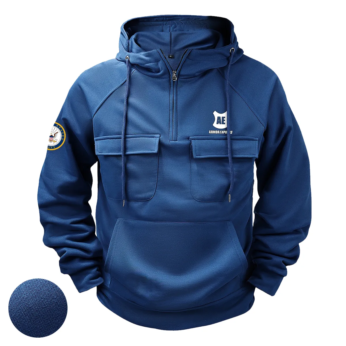 Armor Express x U.S. Military Branch Tactical Quarter Zip Hoodie Custom Grateful Honor Salute to Military Veterans Dark Blue Armor Express x U.S. Military Branch Tactical Quarter Zip Hoodie Custom Grateful Honor Salute to Military Veterans Dark Blue