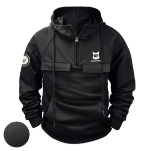 Armor Express x U.S. Military Branch Tactical Quarter Zip Hoodie Personalized Grateful Legacy Tribute for Military Veterans Black