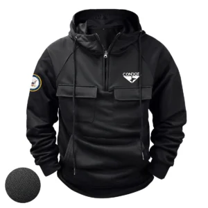Grateful Courage Edition Personalized Condor x U.S. Military Branch Tactical Quarter Zip Hoodie for Military Veterans Black
