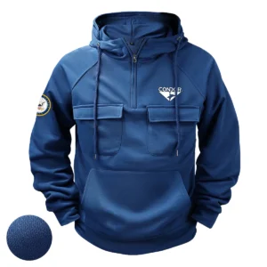 Personalized Condor x U.S. Military Branch Tactical Quarter Zip Hoodie Celebrating Grateful Strength for Military Veterans Dark Blue
