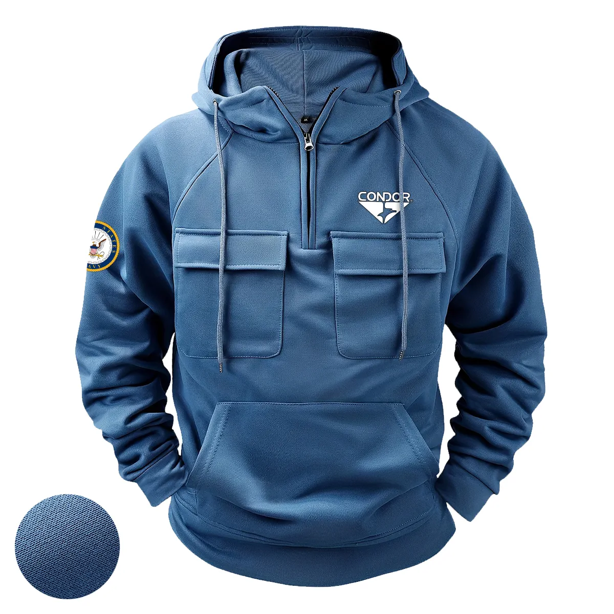 Proud Military Veterans Personalized Condor x U.S. Military Branch Tactical Quarter Zip Hoodie Grateful Brotherhood Edition Blue Proud Military Veterans Personalized Condor x U.S. Military Branch Tactical Quarter Zip Hoodie Grateful Brotherhood Edition Blue