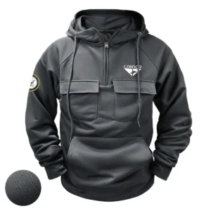 Condor x U.S. Military Branch Tactical Quarter Zip Hoodie Custom Grateful Commitment Salute to Military Veterans Gray