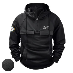 Personalized Danner x U.S. Military Branch Tactical Quarter Zip Hoodie Timeless Honor Gift for Military Veterans Black
