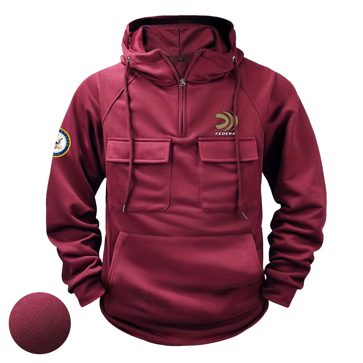 Federal Premium Ammunition x U.S. Military Branch Tactical Quarter Zip Hoodie Custom Timeless Brotherhood Salute to Military Veterans Wine Red Federal Premium Ammunition x U.S. Military Branch Tactical Quarter Zip Hoodie Custom Timeless Brotherhood Salute to Military Veterans Wine Red