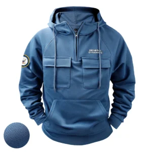 Military Veterans Timeless Respect Custom General Dynamics x U.S. Military Branch Tactical Quarter Zip Hoodie Blue
