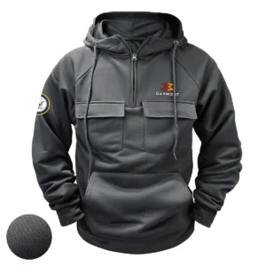 Gallant Honor Custom Garmont x U.S. Military Branch Tactical Quarter Zip Hoodie for Military Veterans Gray