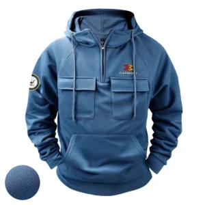 Garmont x U.S. Military Branch Tactical Quarter Zip Hoodie Personalized Gallant Service Tribute for Military Veterans Blue