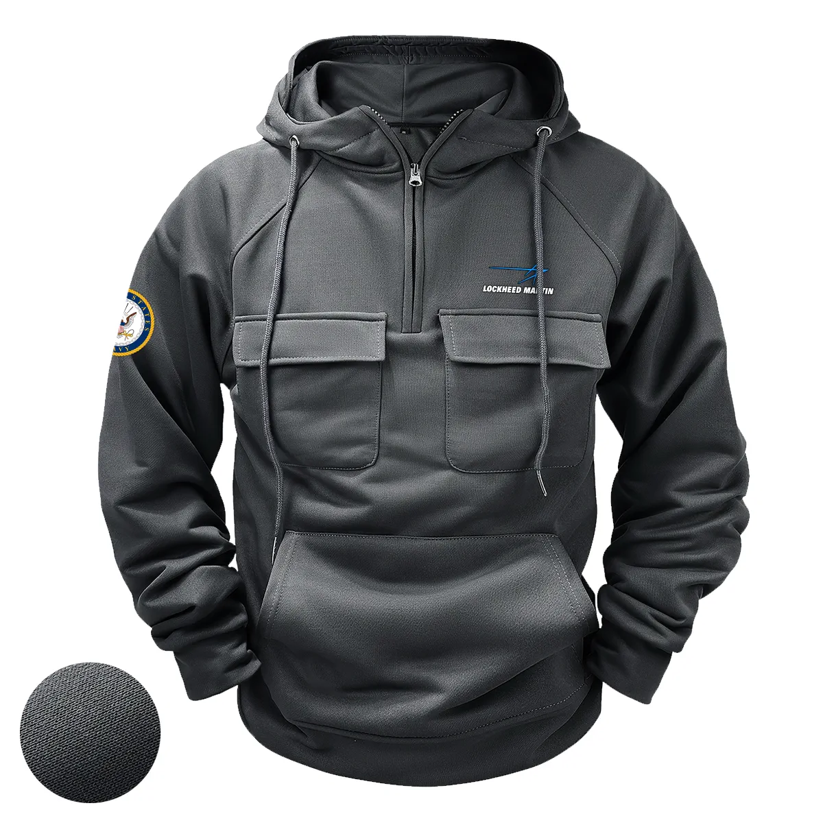 Lockheed Martin x U.S. Military Branch Tactical Quarter Zip Hoodie Personalized Gallant Heritage Tribute for Military Veterans Gray Lockheed Martin x U.S. Military Branch Tactical Quarter Zip Hoodie Personalized Gallant Heritage Tribute for Military Veterans Gray