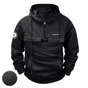 Gallant Spirit Inspired Custom Lockheed Martin x U.S. Military Branch Tactical Quarter Zip Hoodie for Military Veterans Black