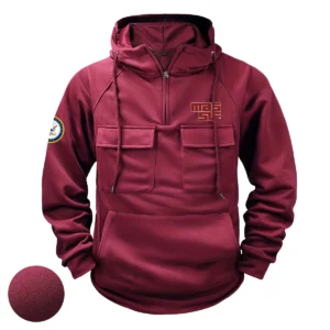 Devoted Valor Custom Massif x U.S. Military Branch Tactical Quarter Zip Hoodie for Military Veterans Wine Red