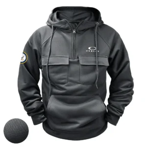 Devoted Devotion Edition Personalized Oakley x U.S. Military Branch Tactical Quarter Zip Hoodie for Military Veterans Gray