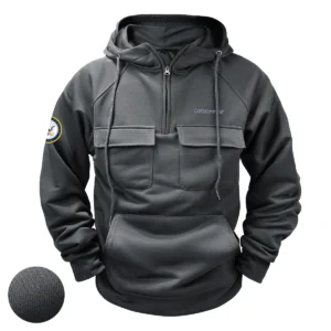 Devoted Fortitude Custom Propper x U.S. Military Branch Tactical Quarter Zip Hoodie for Military Veterans Gray