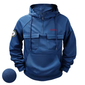 Raytheon Technologies x U.S. Military Branch Tactical Quarter Zip Hoodie Custom Legendary Sacrifice Salute to Military Veterans Dark Blue