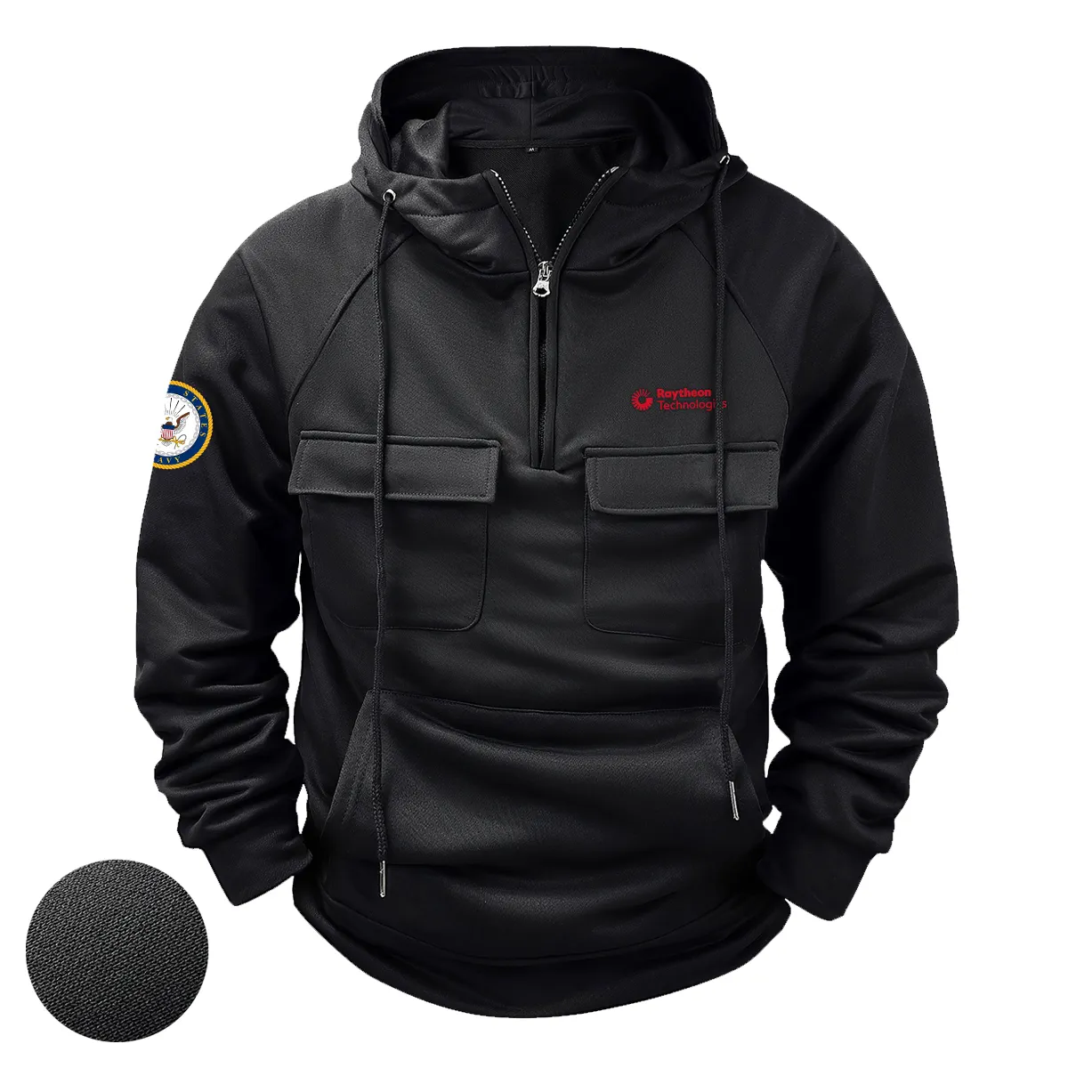 Legendary Pride Custom Raytheon Technologies x U.S. Military Branch Tactical Quarter Zip Hoodie for Military Veterans Black Legendary Pride Custom Raytheon Technologies x U.S. Military Branch Tactical Quarter Zip Hoodie for Military Veterans Black