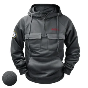 Custom Legendary Commitment Raytheon Technologies x U.S. Military Branch Tactical Quarter Zip Hoodie Honoring Military Veterans Gray
