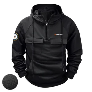 Legendary Patriotism Inspired Custom TenCate x U.S. Military Branch Tactical Quarter Zip Hoodie for Military Veterans Black