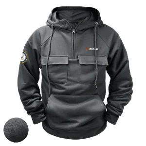 TenCate x U.S. Military Branch Tactical Quarter Zip Hoodie Custom Legendary Spirit Salute to Military Veterans Gray