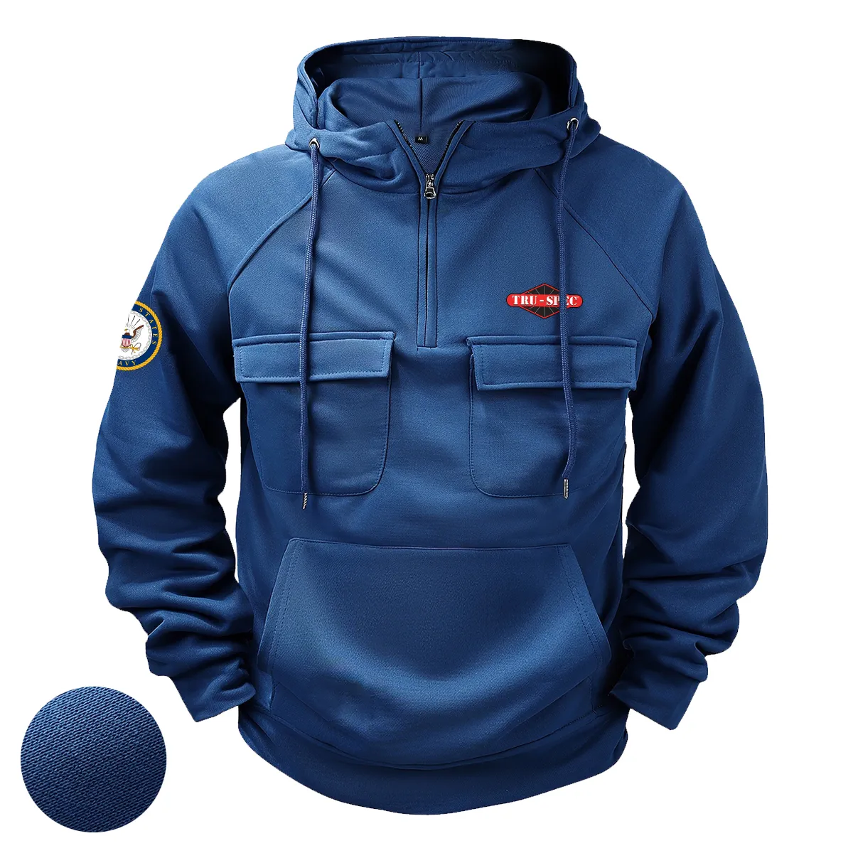 Vigilant Legacy Inspired Custom TRU SPEC x U.S. Military Branch Tactical Quarter Zip Hoodie for Military Veterans Dark Blue Vigilant Legacy Inspired Custom TRU SPEC x U.S. Military Branch Tactical Quarter Zip Hoodie for Military Veterans Dark Blue