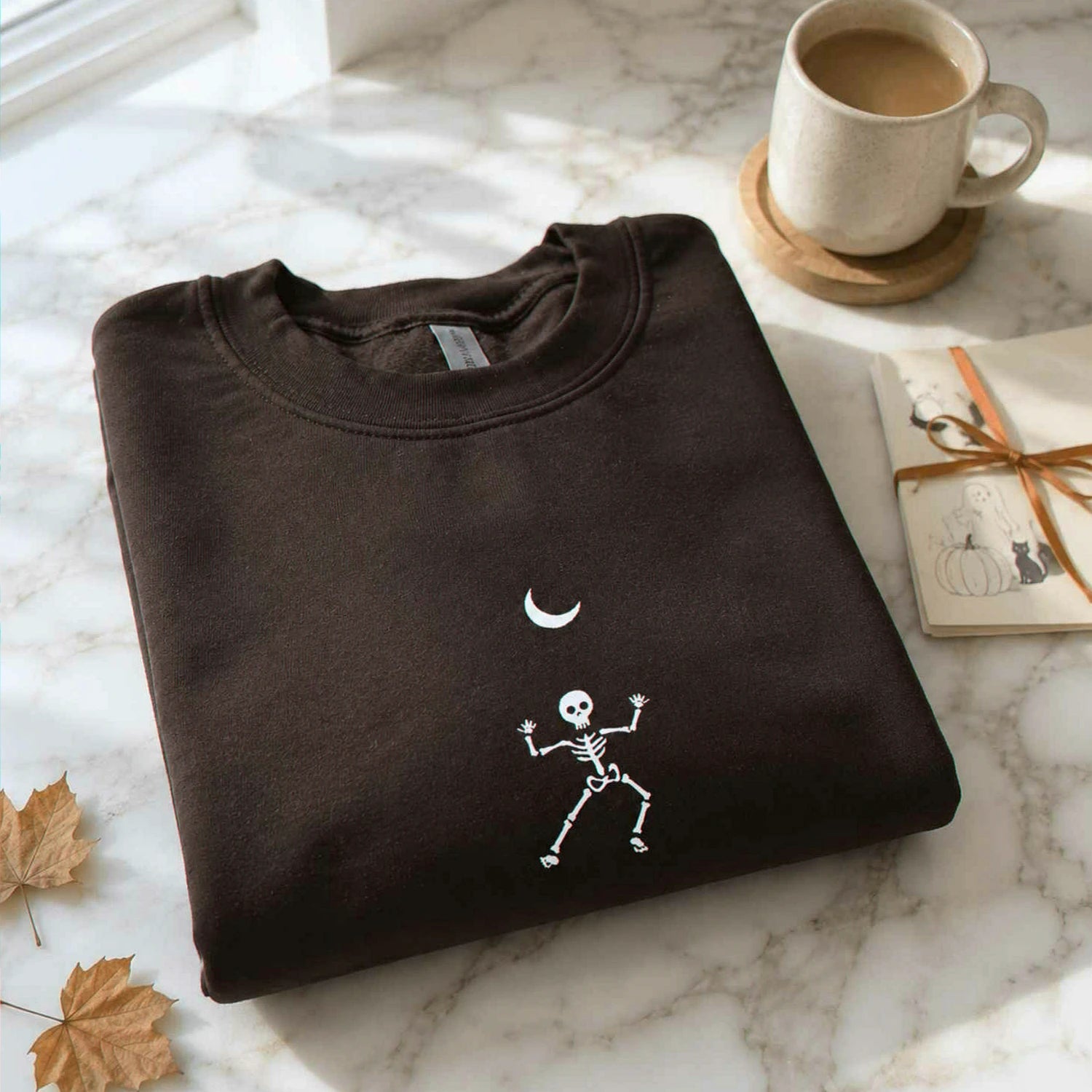 Dancing Skeleton Crewneck, Embroidered Halloween Sweatshirt, Hoodie Dancing Skeleton Crewneck, Embroidered Halloween Sweatshirt, Hoodie