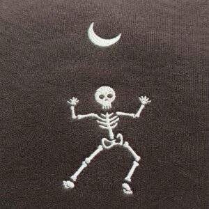 Dancing Skeleton Crewneck, Embroidered Halloween Sweatshirt, Hoodie 1 halloween skeleton sweatshirt 1 embroidered embroly.jpg