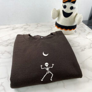 Dancing Skeleton Crewneck, Embroidered Halloween Sweatshirt, Hoodie 8 halloween sweatshirt 7.jpg