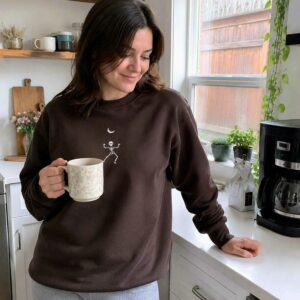 Dancing Skeleton Crewneck, Embroidered Halloween Sweatshirt, Hoodie 9 halloween skeleton sweatshirt 7 embroidered embroly.jpg