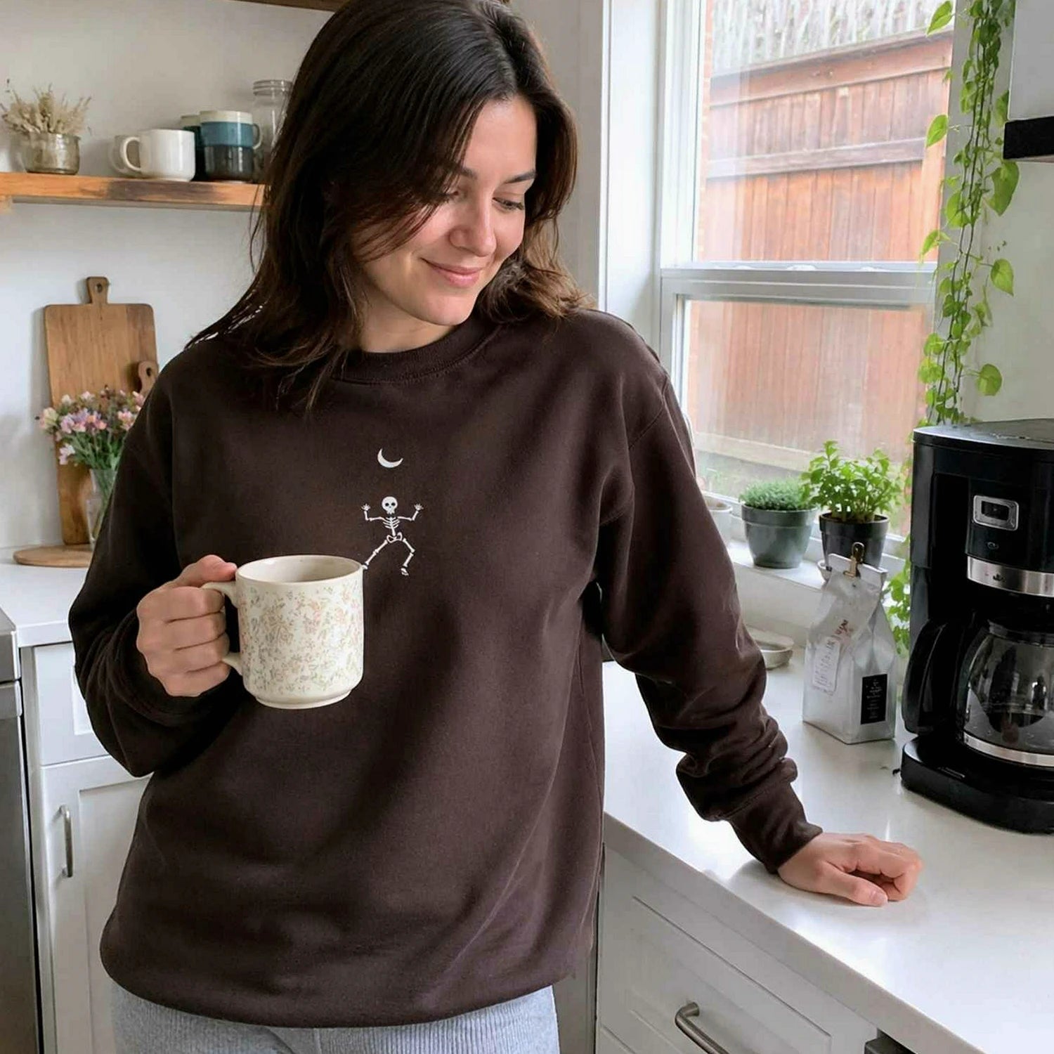 Dancing Skeleton Crewneck, Embroidered Halloween Sweatshirt, Hoodie Dancing Skeleton Crewneck, Embroidered Halloween Sweatshirt, Hoodie