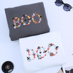 Dark Heather White Boo Sweatshirt.jpg