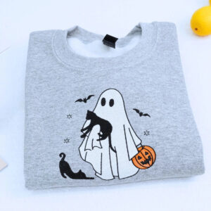 Sport Gray Halloween Ghost Sweatshirt 2.jpg