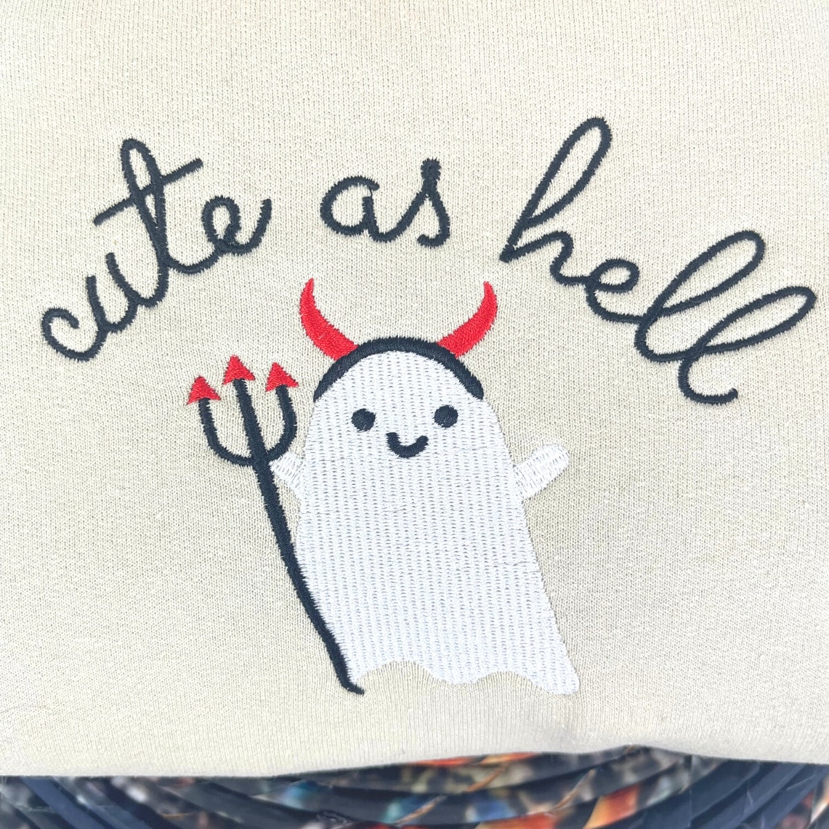 Cute Halloween Sweatshirts, Cute As Hell Embroidered Hoodie Cute Halloween Sweatshirts, Cute As Hell Embroidered Hoodie