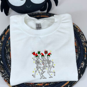 Dancing Skeletons Sweatshirt, Merry Christmas Crewneck Embroidered 1 halloween sweatshirt 1 facf653f 6235 4ece 9ae2 6c75fddd6b61.jpg