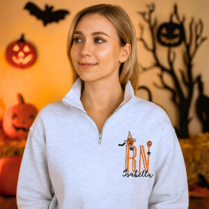 custom halloween nurse quarter zip sweatshirt 3.jpg