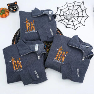 custom halloween nurse quarter zip sweatshirt 2.jpg