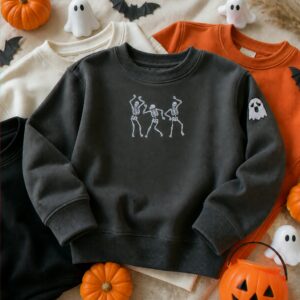 Personalized Toddler Halloween Sweatshirt for Preschool Parade - Embroidered Dancing Skeleton Pullover 2 embroidered toddler skeleton dancing sweatshirt exec 4701bf33 8c46 421d 9d57 247d978bdf54 embroly.jpg