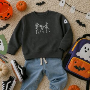Personalized Toddler Halloween Sweatshirt for Preschool Parade - Embroidered Dancing Skeleton Pullover 3 embroidered toddler skeleton dancing sweatshirt exec 52bd6541 d555 4183 b479 aa4c595b81b6 embroly.jpg
