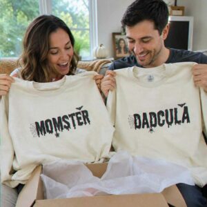 Momster and Dadcula Sweatshirt, Personalized Embroidered with Kids Name Halloween Gift 2 momster dadcula sweatshirt 2 embroidered embroly.jpg