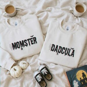 Momster and Dadcula Sweatshirt, Personalized Embroidered with Kids Name Halloween Gift 4 momster dadcula sweatshirt 4 embroidered embroly.jpg