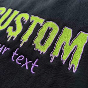 Custom Halloween Text Sweatshirt, Embroidered Spooky Season Crewneck 1 custom text halloween sweatshirt 2 embroidered embroly.jpg