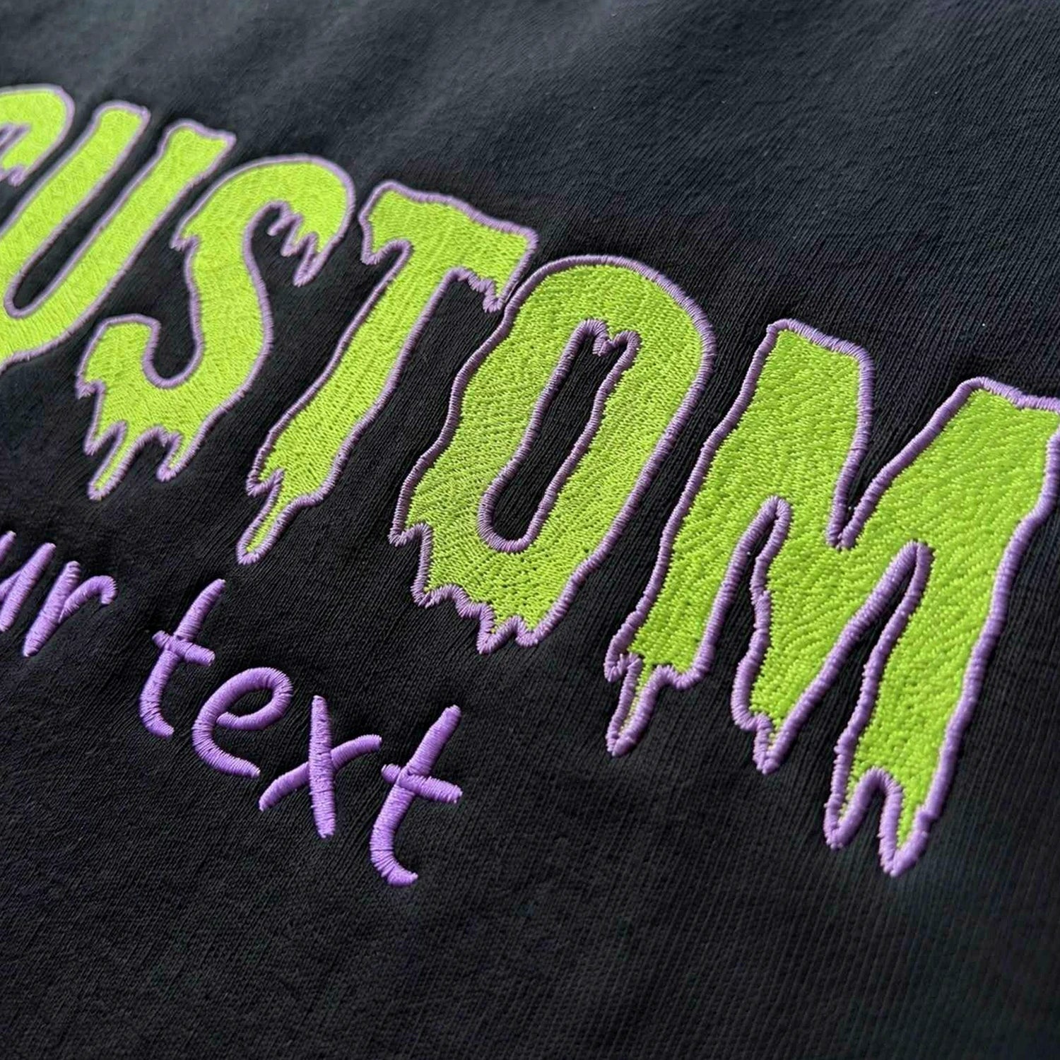 Custom Halloween Text Sweatshirt, Embroidered Spooky Season Crewneck Custom Halloween Text Sweatshirt, Embroidered Spooky Season Crewneck