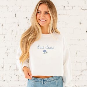Embroidered East Coast Hydrangea Crewneck Sweatshirt