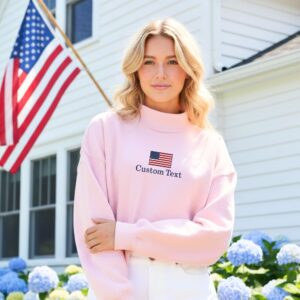 Custom USA Embroidered Juliet Mockneck Sweatshirt