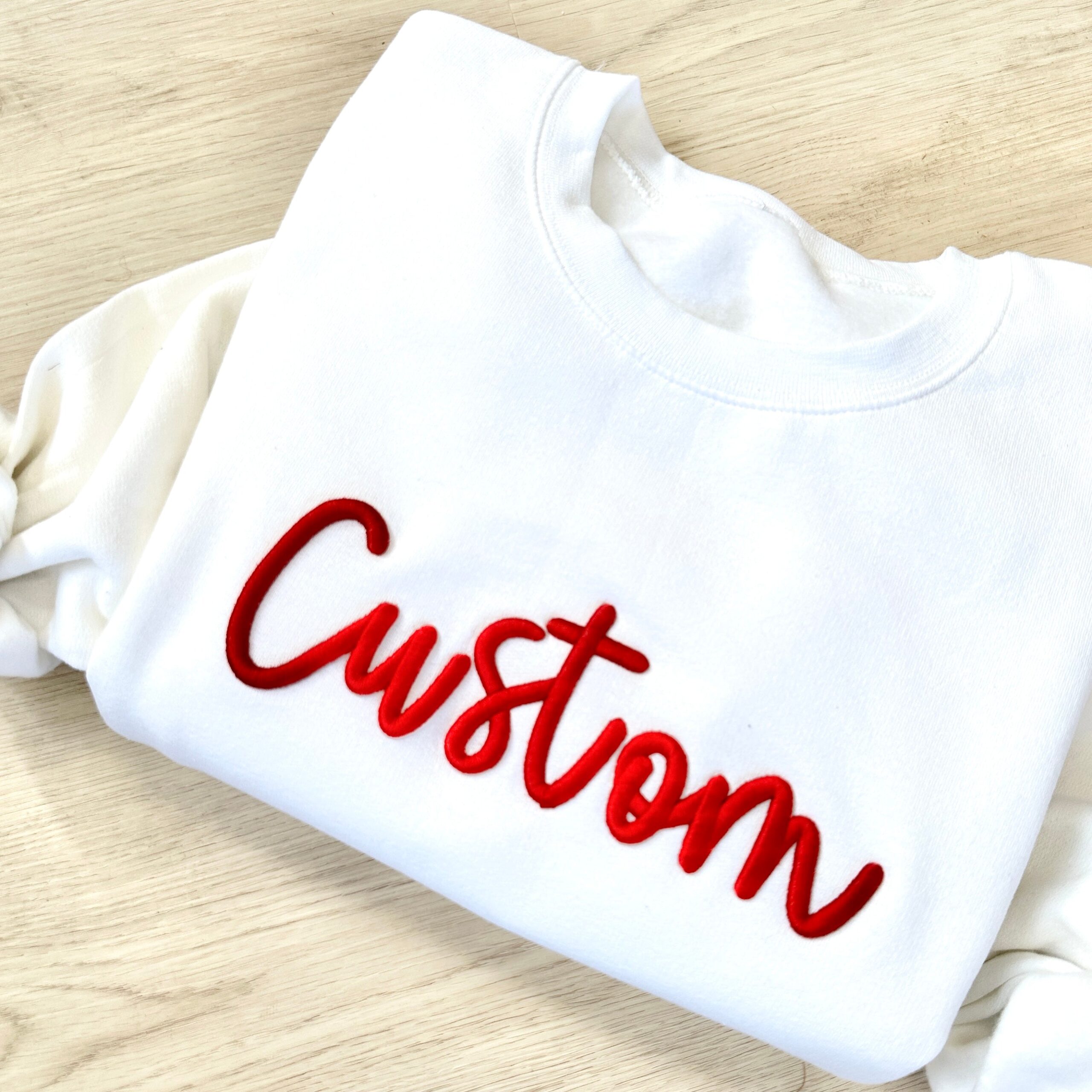 Custom 3D Puff Embroidered Sweatshirt Custom 3D Puff Embroidered Sweatshirt